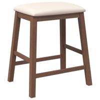 Barstoelen met kussens 2 st massief hout rubber bruin - thumbnail