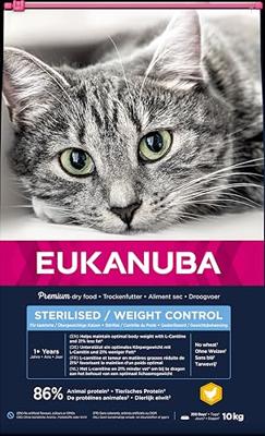 Eukanuba Adult Sterilised/Weight Control kip kattenvoer 10 kg Eukanuba Adult Sterilised/Weight Control kip kattenvoer 10 kg