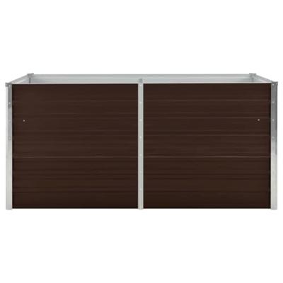 Plantenbak verhoogd 160x80x77 cm gegalvaniseerd staal bruin - thumbnail