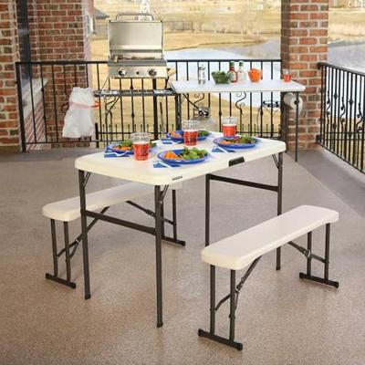 Tafel met stoelen Lifetime Crème 106 x 61 x 74 cm - thumbnail