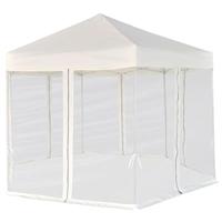 Partytent pop-up zeshoekig met 6 zijwanden 3,6x3,1 m cremewit - thumbnail