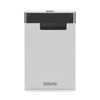 Savio 2,5" externe HDD/SSD-behuizing, USB 3.0, transparant, AK-66 - thumbnail