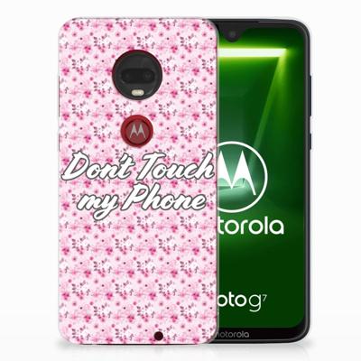 Motorola Moto G7 | G7 Plus Silicone-hoesje Flowers Pink DTMP Motorola Moto G7 | G7 Plus Silicone-hoesje Flowers Pink DTMP