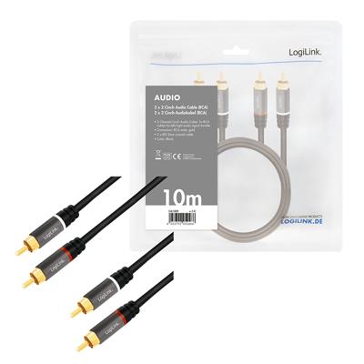 LogiLink CA1209 Cinch Audio Aansluitkabel 10.0 m Zwart Afgeschermd, Kleurcodering LogiLink CA1209 Cinch Audio Aansluitkabel 10.0 m Zwart Afgeschermd, Kleurcodering