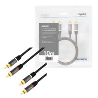 LogiLink CA1209 Cinch Audio Aansluitkabel 10.0 m Zwart Afgeschermd, Kleurcodering - thumbnail