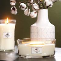 Woodwick Linen Candle 453.60 g 453.6 g - thumbnail
