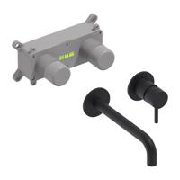 Inbouw Wastafelmengkraan MAY Stilo Eenhendel Incl. Inbouwbox Mat Zwart PED - thumbnail