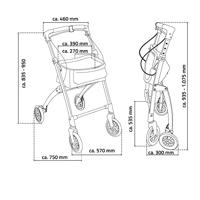 Ridder Rollator Pit (Wit) - thumbnail