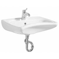 Rolstoel Wastafel BWS 49x60 cm 1 Kraangat Keramiek Wit - thumbnail