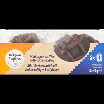 Belgian Waffles Thijs Mini Suikerwafel met Cacaobedekking 8 x 40 g bij Jumbo
