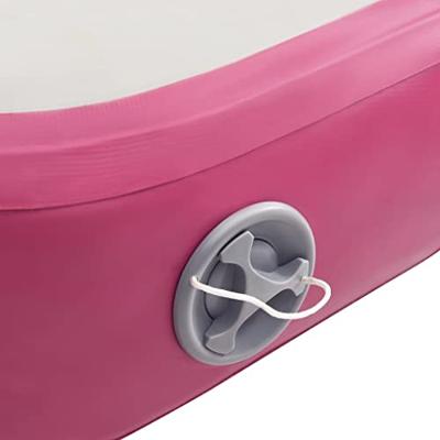 VidaXL Gymnastiekmat met pomp opblaasbaar 400x100x15 cm pvc roze - thumbnail