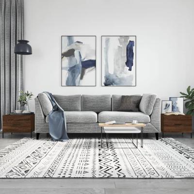 Salontafels 2 st 50x50x40 cm bewerkt hout bruineikenkleurig