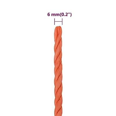 Werktouw 6 mm 50 m polypropeen oranje - thumbnail
