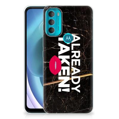 Motorola Moto G71 5G | Siliconen hoesje | met naam Already Taken Black Motorola Moto G71 5G | Siliconen hoesje | met naam Already Taken Black