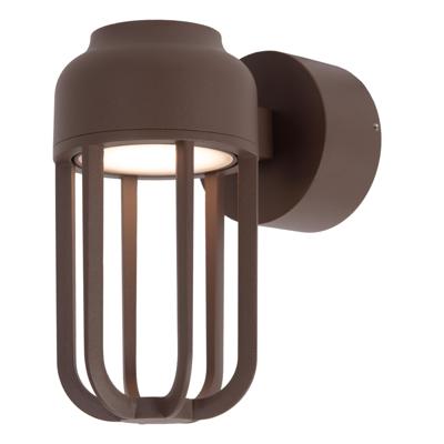 Lucide WELLS - Wandlamp Binnen/Buiten - Ø 10 cm - LED - 1x8W 2700K - IP54 - Roest bruin - Essential Lucide WELLS - Wandlamp Binnen/Buiten - Ø 10 cm - LED - 1x8W 2700K - IP54 - Roest bruin - Essential
