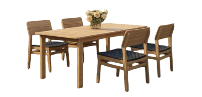 Jala dining set 5pcs acacia teak look/rope anthracite Eurofar - Eurofar