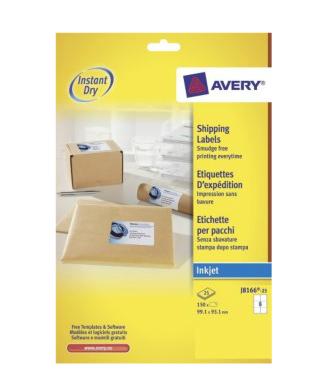 Etiket avery j8166-25 99.1x93.1mm wit 150st | 5 stuks Etiket avery j8166-25 99.1x93.1mm wit 150st | 5 stuks