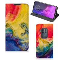 Bookcase Motorola One Zoom Watercolor Dark - thumbnail