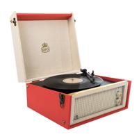 GPO Bermuda Classic Turntable USB With Removable Legs Red Cream - thumbnail