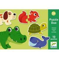 DJECO Dieren Duo Puzzel groen - thumbnail