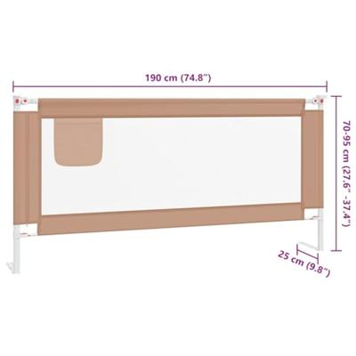 VidaXL Bedhekje peuter 190x25 cm stof taupe - thumbnail