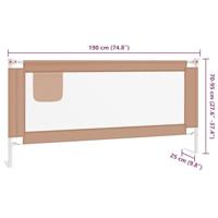 VidaXL Bedhekje peuter 190x25 cm stof taupe - thumbnail
