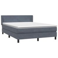 Boxspring met matras fluweel donkergrijs 140x210 cm - thumbnail