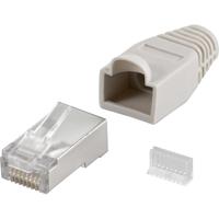 Goobay rj45 plug, cat 5e stp stekker (grijs, 10 stuks) - thumbnail