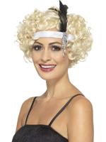 wit satijn charleston Diadeem - thumbnail