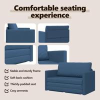 Slaapbank 110cm Blauw Stof - thumbnail