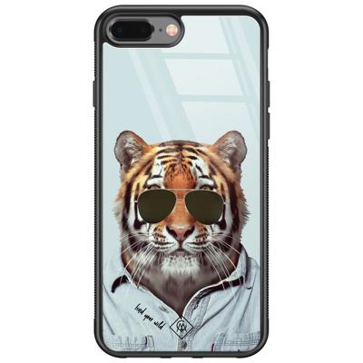 iPhone 8 Plus/7 Plus glazen hardcase - Tijger wild iPhone 8 Plus/7 Plus glazen hardcase - Tijger wild