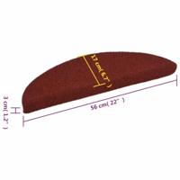 VidaXL Trapmatten zelfklevend 15 stuks 56x17x3 cm bordeaux rood halfrond - thumbnail
