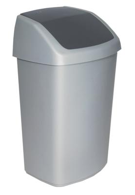 Afvalbak curver swing 50 liter zilver Afvalbak curver swing 50 liter zilver