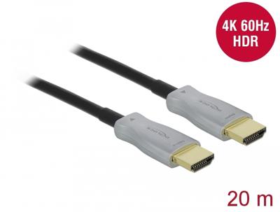 Delock 85015 HDMI-kabel HDMI Aansluitkabel HDMI-A-stekker 20 m Zwart 4K UHD, Vergulde steekcontacten Delock 85015 HDMI-kabel HDMI Aansluitkabel HDMI-A-stekker 20 m Zwart 4K UHD, Vergulde steekcontacten