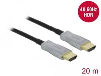 Delock 85015 HDMI-kabel HDMI Aansluitkabel HDMI-A-stekker 20 m Zwart 4K UHD, Vergulde steekcontacten - thumbnail