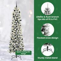 Kunstkerstboom met 300 LED Wit 240 cm PVC en Metaal en Plastic - thumbnail