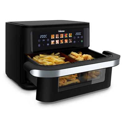 Tristar FR-9078 Airfryer 10 l 2800 W BPA-vrij, Anti-aanbaklaag, LC-display Zwart, RVS