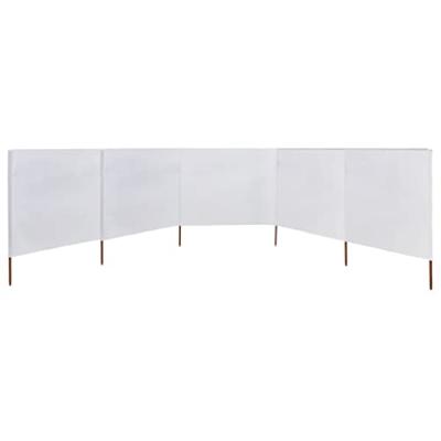 VidaXL Windscherm 5-panelen 600x80 cm stof zandwit
