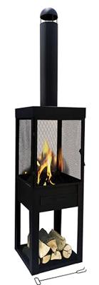 Buitenkachel met houtopslag vierkant Buitenkachel met houtopslag vierkant