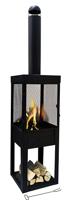 Buitenkachel met houtopslag vierkant - thumbnail