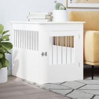 VidaXL Hondenbench 64,5x80x71 cm bewerkt hout wit - thumbnail