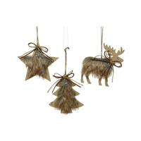 Kerstornament Kerstfiguur Hout en Bont Assorti 1st - thumbnail