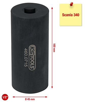 KS Tools 460.0715 1/2 injectordop voor Scania, 38 mm