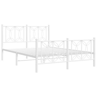 Bedframe met hoofd- en voeteneinde metaal wit 140x190 cm Bedframe met hoofd- en voeteneinde metaal wit 140x190 cm