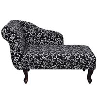 Chaise longue stof zwart en wit - thumbnail