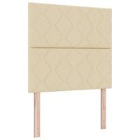 Bedframe met hoofdeinde Crème 100 x 200 cm Stof - thumbnail