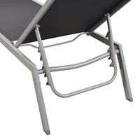 Ligbedden 2 st met tafel staal en textileen zwart - thumbnail