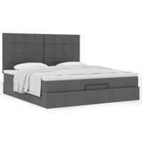 Ottoman bed met matras 160x200cm stof donkergrijs - thumbnail