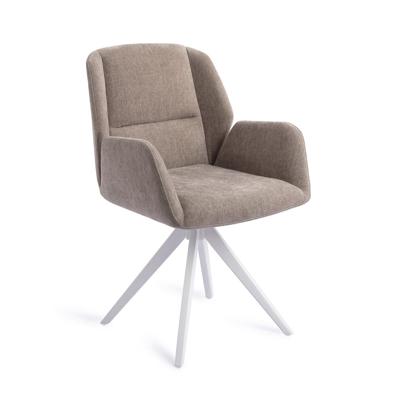 Jesper Home Draaibare Eetkamerstoel 'Myoko' Turn White, kleur Greystones