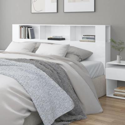Hoofdbordkast 200x18,5x104,5 cm hoogglans wit